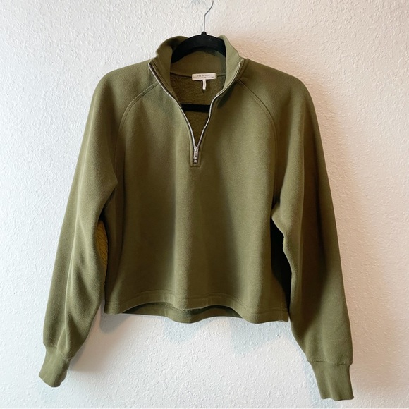 rag & bone Sweaters - Rag & Bone green elbow patch crop sweater Sz XS